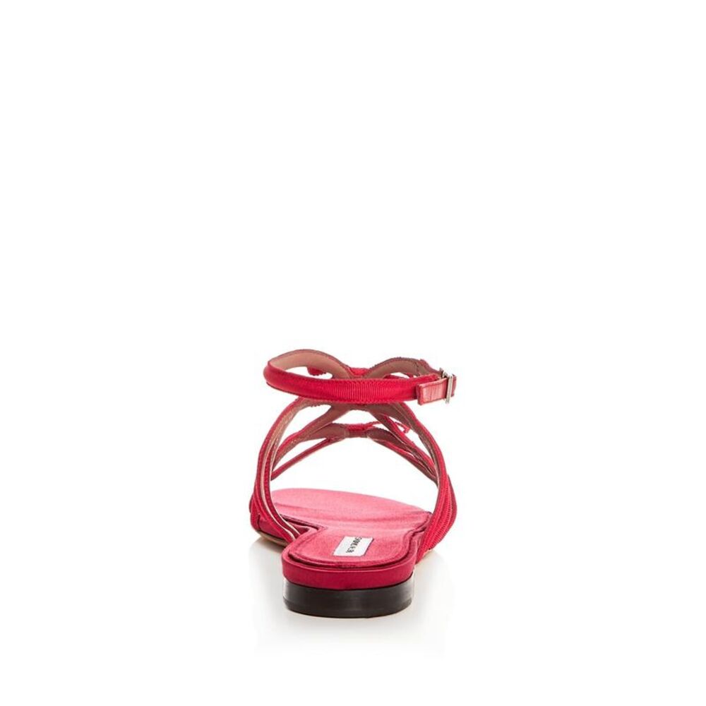 TABITHA SIMMONS Womens Red Strappy Minna Round Toe Block Heel Buckle Sandals 38 - Picture 3 of 4